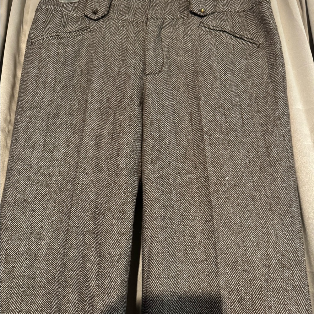 Tulle Brown Herringbone Pants - Picture 3 of 14